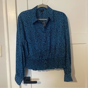 Who What Wear Floral Button Down Blouse